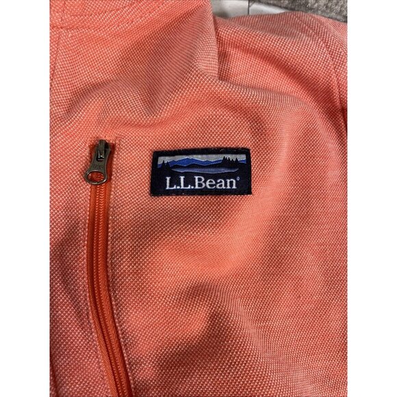 LL Bean Traditional Fit Sweatshirt Mens Size Medium Salmon Pink Full Zip Pockets - Picture 9 of 14